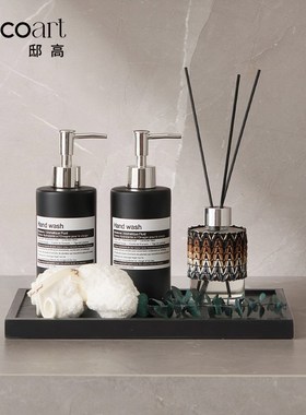 现代轻奢酒店样板间卫浴柜洗漱台托盘套装摆件毛巾盘软装饰品摆台