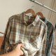 衬衫 秋季 衬衣外套潮 宽松休闲时尚 格子长袖 新款 日系复古格纹男士