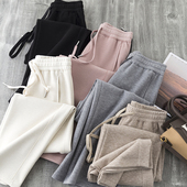 垂感云朵休闲裤 窄版 直筒长裤 2023秋冬新款 子女显瘦阔腿裤 高腰长腿