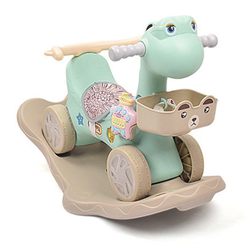 儿童室外木马摇马玩具宝宝摇摇马塑料大号加厚两用周岁带音乐马车