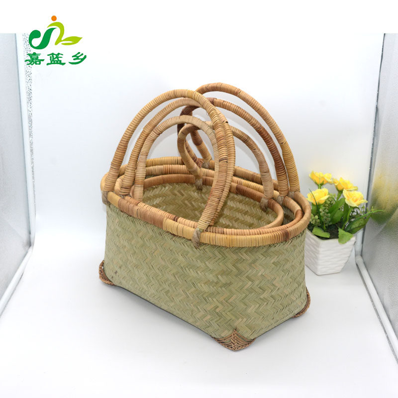 手工竹编制品家用户外提篮厨房鸡蛋蓝环保购物水果收纳筐买菜篮子,特色手工艺,竹编/竹雕,淘宝优惠券,粉丝福利购,淘宝优惠卷