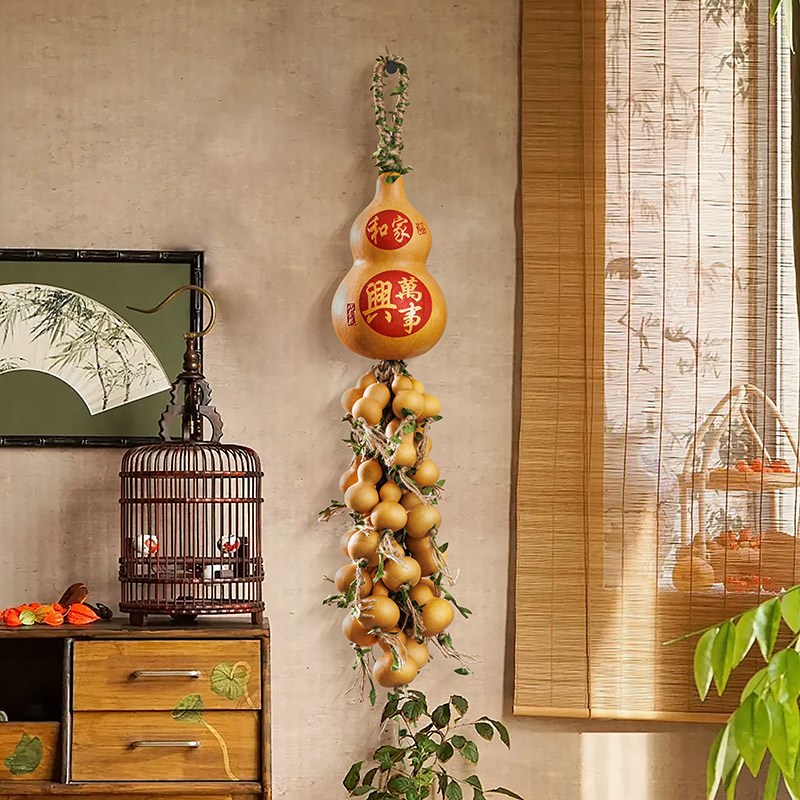 天然葫芦挂件福禄葫芦串挂饰真葫芦家居大门客厅玄关卧室装饰壁挂