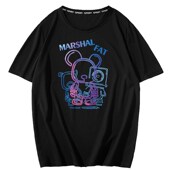 300斤肥仔胖男孩圆领短袖 上衣百搭 学生半袖 T恤男大码 宽松夏天薄款