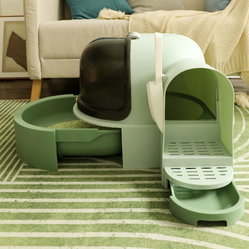 猫厕所柜半全封闭式猫窝舍防外溅隔臭宠物家具置物架猫砂盆收纳架