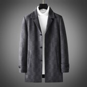 秋冬新款 高端双面呢羊毛大衣男可脱卸羽绒内胆中长款 保暖毛呢外套