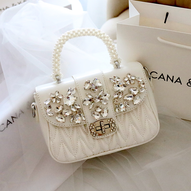 珍珠手提镶钻包包2023春新款潮女包洋气百搭时尚大气单肩手提斜挎