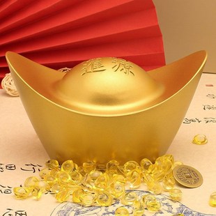 黄铜元宝鎏d金超大号尺寸办公室居家桌面摆件送礼佳品拍摄道具