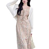 杏色镂空针织开衫 外搭披肩上衣冰丝防晒衫 外套女2025春夏新款 罩衫