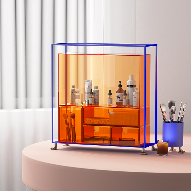 [空之喵喵]猫爪轻奢亚克力化妆品收纳架桌面置物架大容量防尘卧室