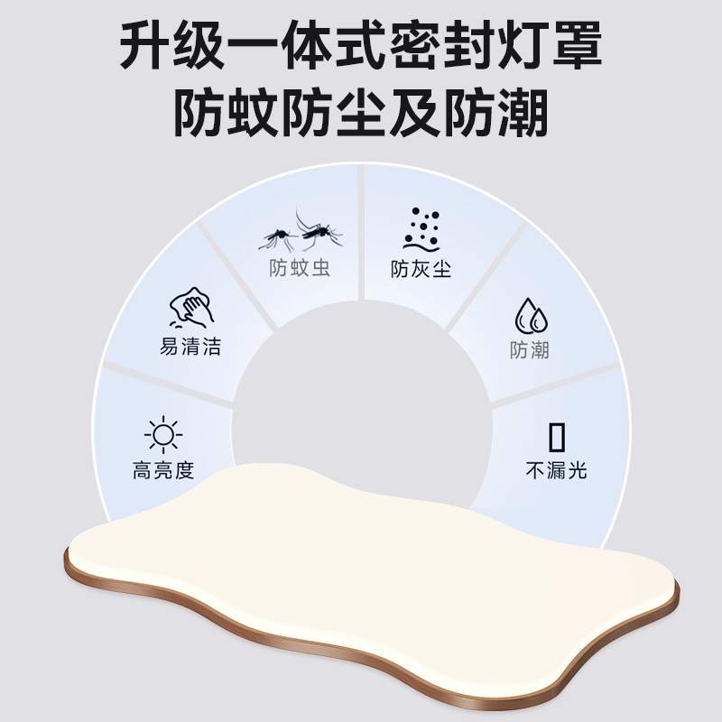 现代简约吸顶灯胡桃木纹奶油风超薄护眼2024新款全屋组合套餐灯具