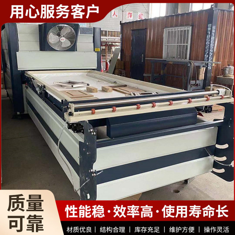 免拉手双工位模压门全自动真空吸塑机圆弧格栅板高低压吸塑覆膜机