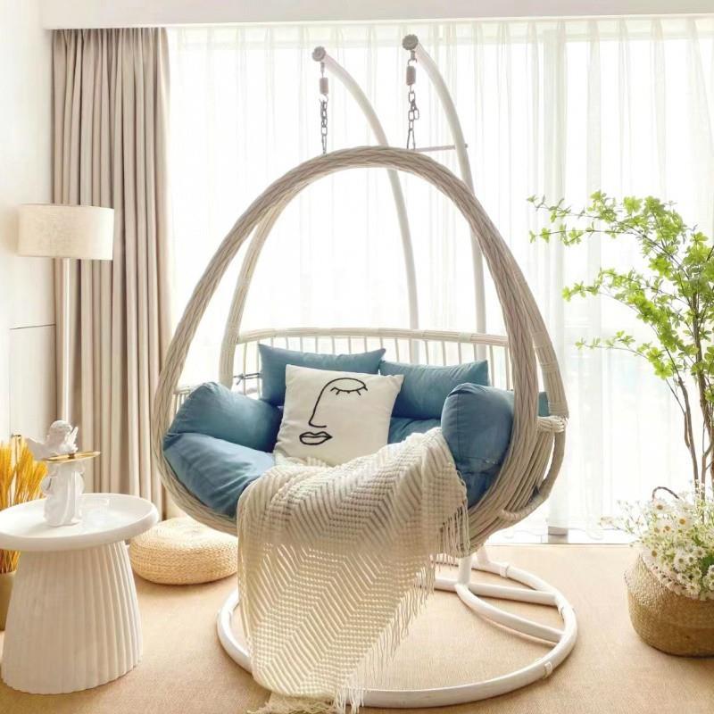 双人吊椅阳台家用网红摇篮椅休闲吊兰室内秋千吊椅懒人=轻奢吊床