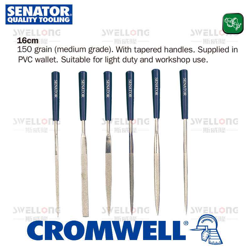 SENATOR车间用6件套装金刚石涂层什锦锉SEN-033-0600K