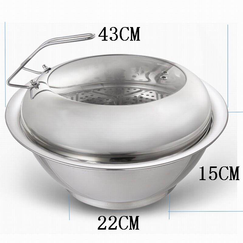 商用海鲜蒸汽火锅电蒸锅可上蒸下煮粥蒸鸡汽锅不锈钢蒸锅内胆配件