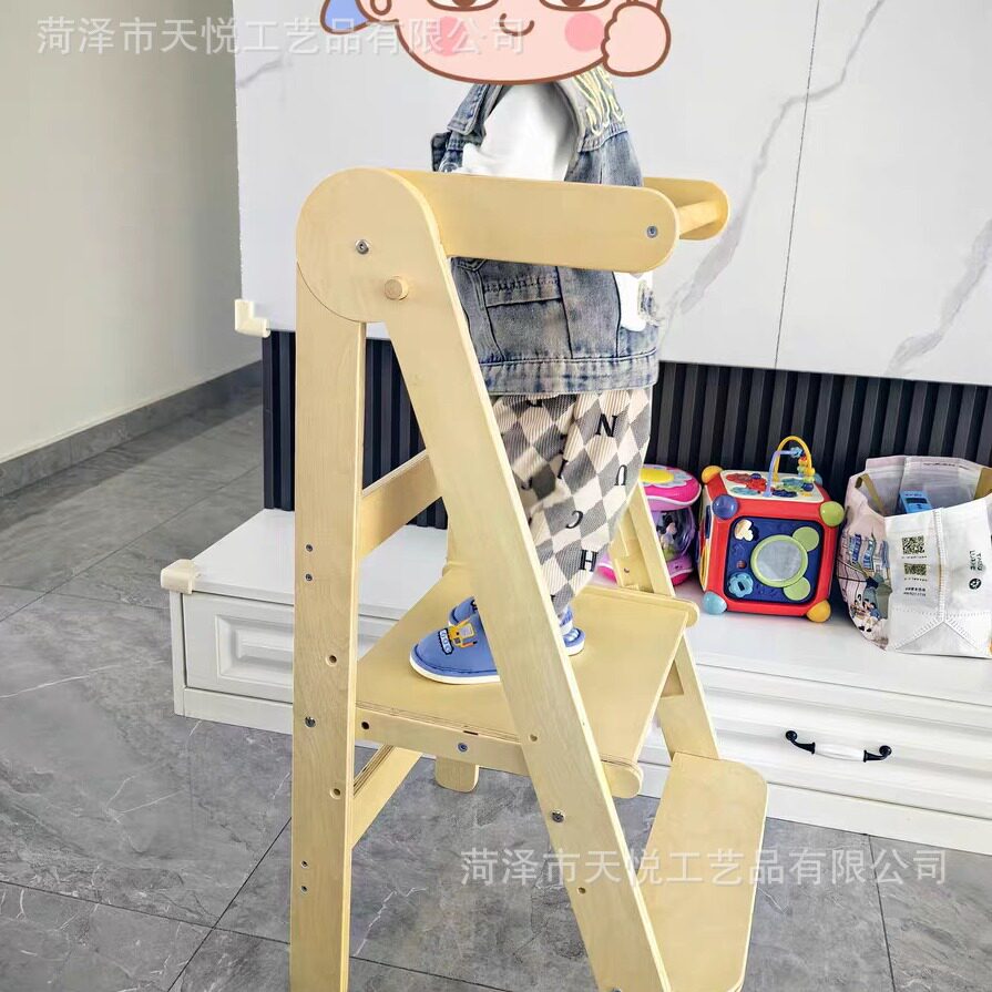天悦多功能实木儿童防摔宝宝蒙氏学习塔折叠垫脚凳洗手凳台阶
