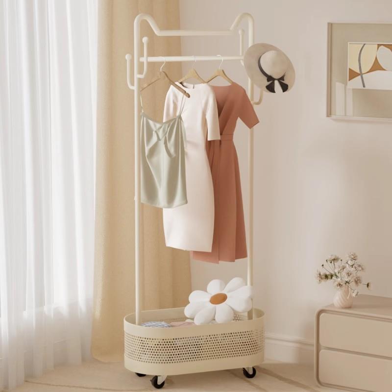 网红轻奢晾衣架移动落地家用卧室挂衣架杆隔夜衣服收纳置物衣帽架