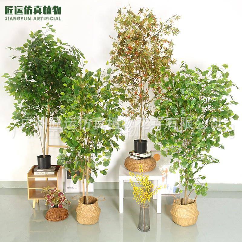 橱窗造景仿真植物室内仿真盆景落地装饰摆件1.8米鸡爪械红枫树