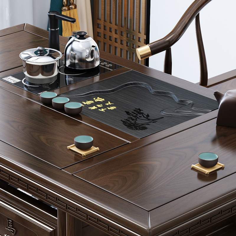 实木茶桌椅组合阳台茶几茶具套装一体办公室家用新中式功夫泡茶台