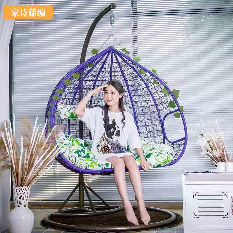 鸟巢单双人藤椅吊篮 室内家用带扶手吊篮 复合式弹簧大承重秋千
