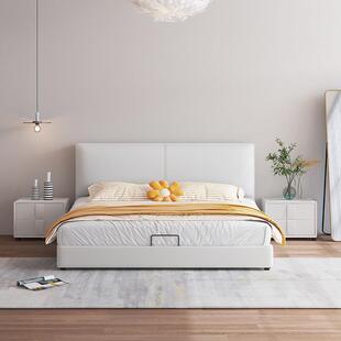 奶油风布艺床主卧科技布现代简约1.8米双人1.5米单人轻奢皮艺软床