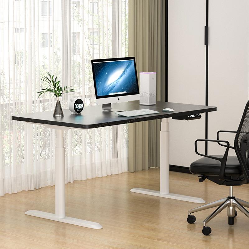 岩板智能电动升降桌家用电动升降桌椭圆形升降桌腿智能升降书桌