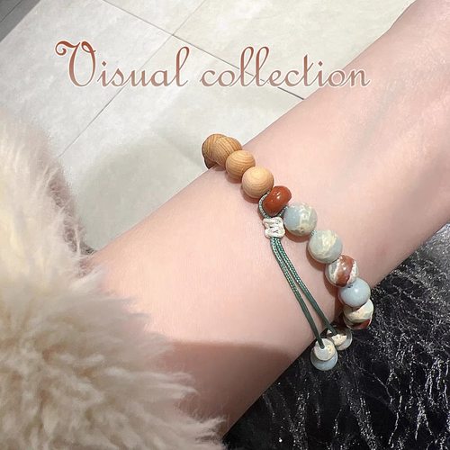 【新款】自制寿山石崖柏流苏手串手链中式小众设计情侣款男女礼物