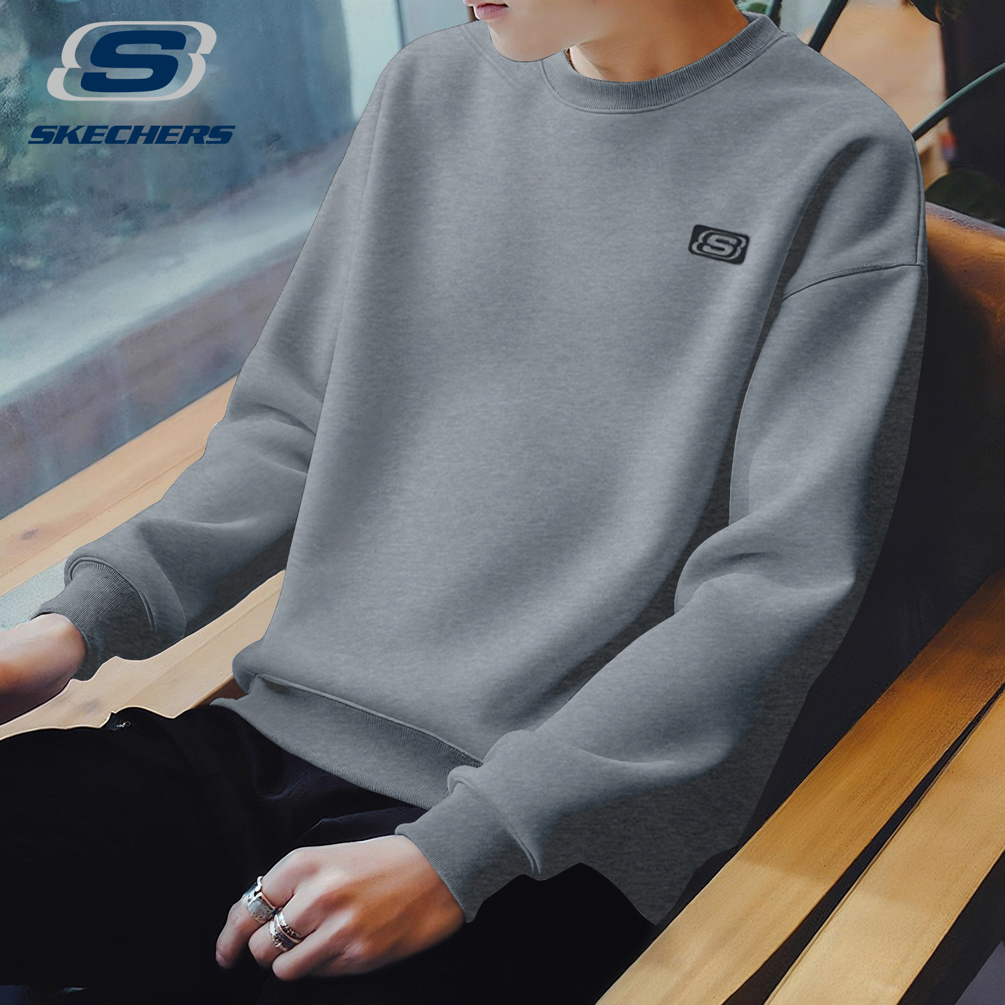 斯凯奇卫衣男款2025秋冬季新款宽松圆领休闲长袖潮牌运动上衣内搭