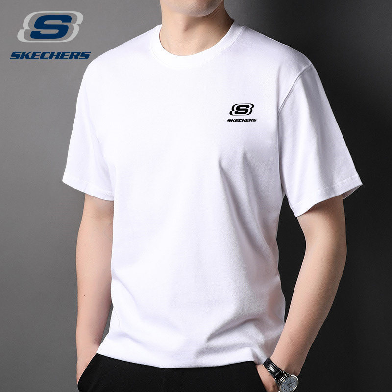 斯凯奇短袖T恤男士2025春夏季新款时尚简约百搭休闲圆领运动上衣,运动服/休闲服装,运动T恤,淘宝优惠券,粉丝福利购,淘宝优惠卷