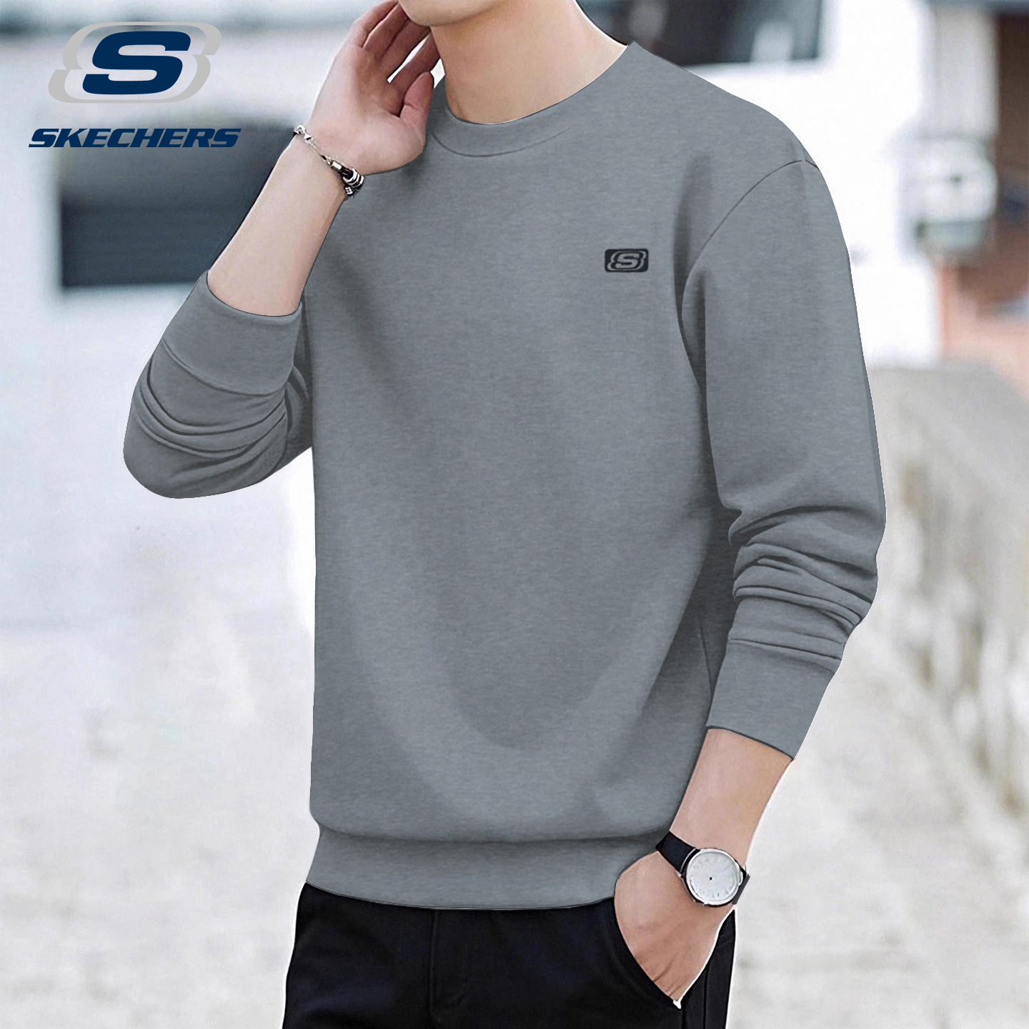 斯凯奇男装运动卫衣秋冬季打底衫