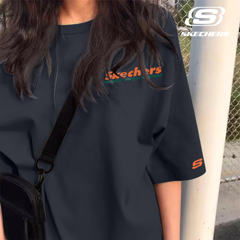 斯凯奇短袖T恤女士纯棉透气上衣