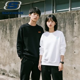 斯凯奇休闲卫衣情侣装2025秋季新款七夕情人节礼物宽松圆领长袖男