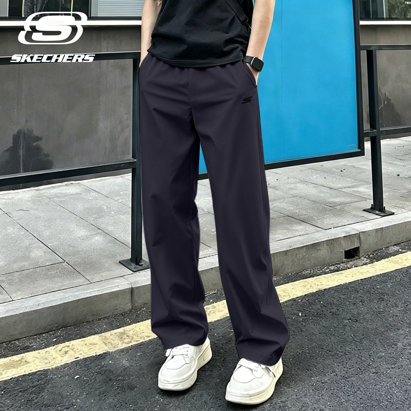 斯凯奇男裤夏季薄款青少年直筒裤