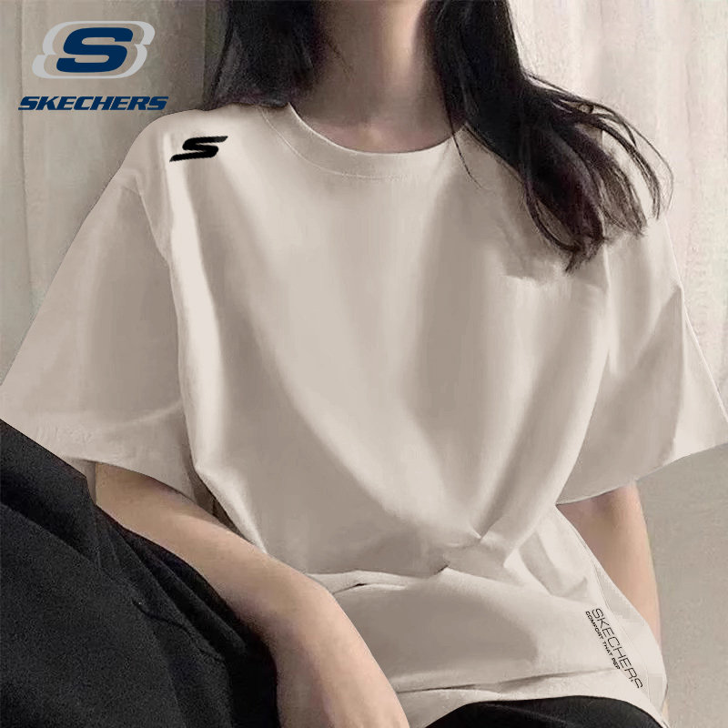 斯凯奇短袖女2026夏季速干透气正肩T恤修身显瘦圆领运动上衣t恤衫