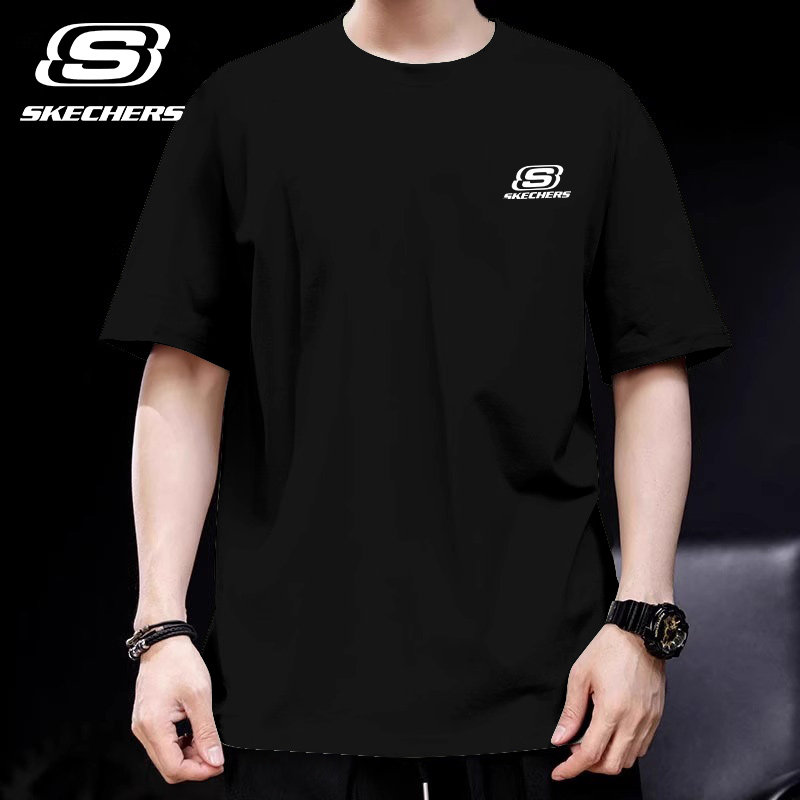 斯凯奇棉质短袖t恤男款2026年夏季新款半袖透气青少年休闲运动服