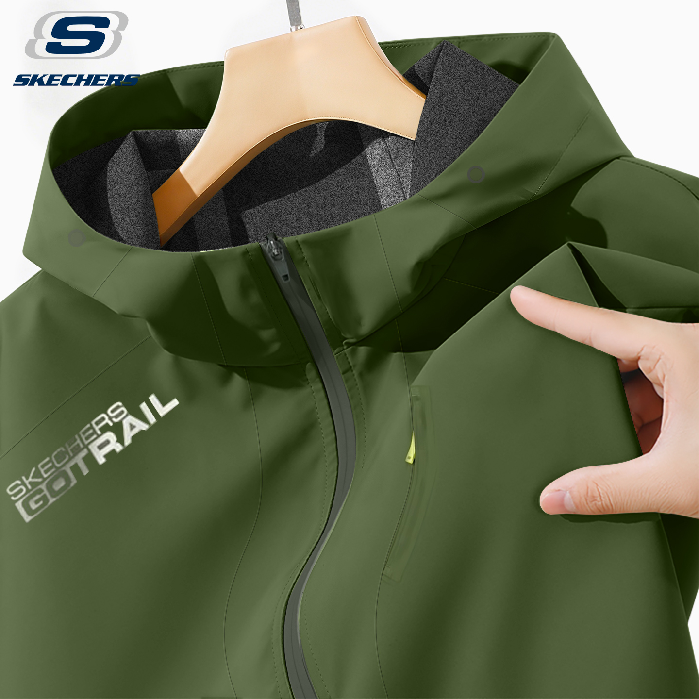 斯凯奇运动外套男士春秋季冲锋衣