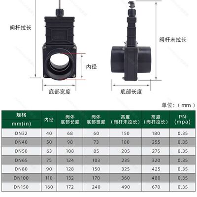 UPVC闸阀开关手动插板阀排污阀pvc塑料升降手拉板阀抽拉放水阀门