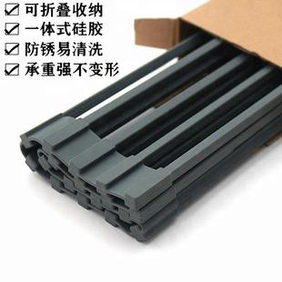 方扁管圆杆沥水篮硅胶滤水架厨房碗碟盘沥干架洗碗池卷帘沥水碗架