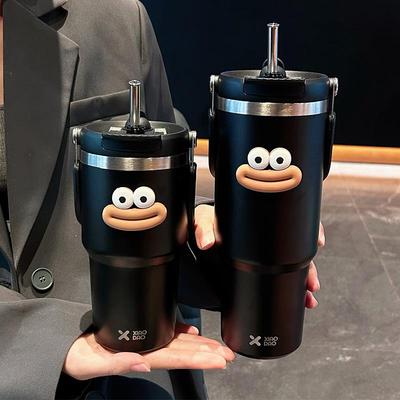 家用冰霸杯手提双饮大容量304不锈钢车载保温杯带吸管咖啡杯保冷