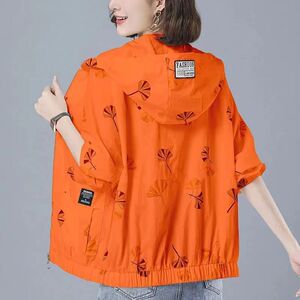 中年妈妈防晒衣女款夏新款大码宽松显瘦休闲外穿防晒服短外套印花