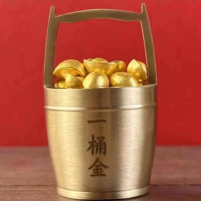 黄铜热卖招财进宝一桶金摆件创意聚宝盆办公室书房客厅金财米桌摆,家居饰品,桌面摆件,淘宝优惠券,粉丝福利购,淘宝优惠卷