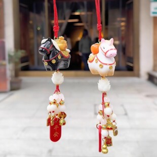 2026国潮马年挂件汽车挂饰车内后视镜唐马吊坠车载新年礼物生肖马