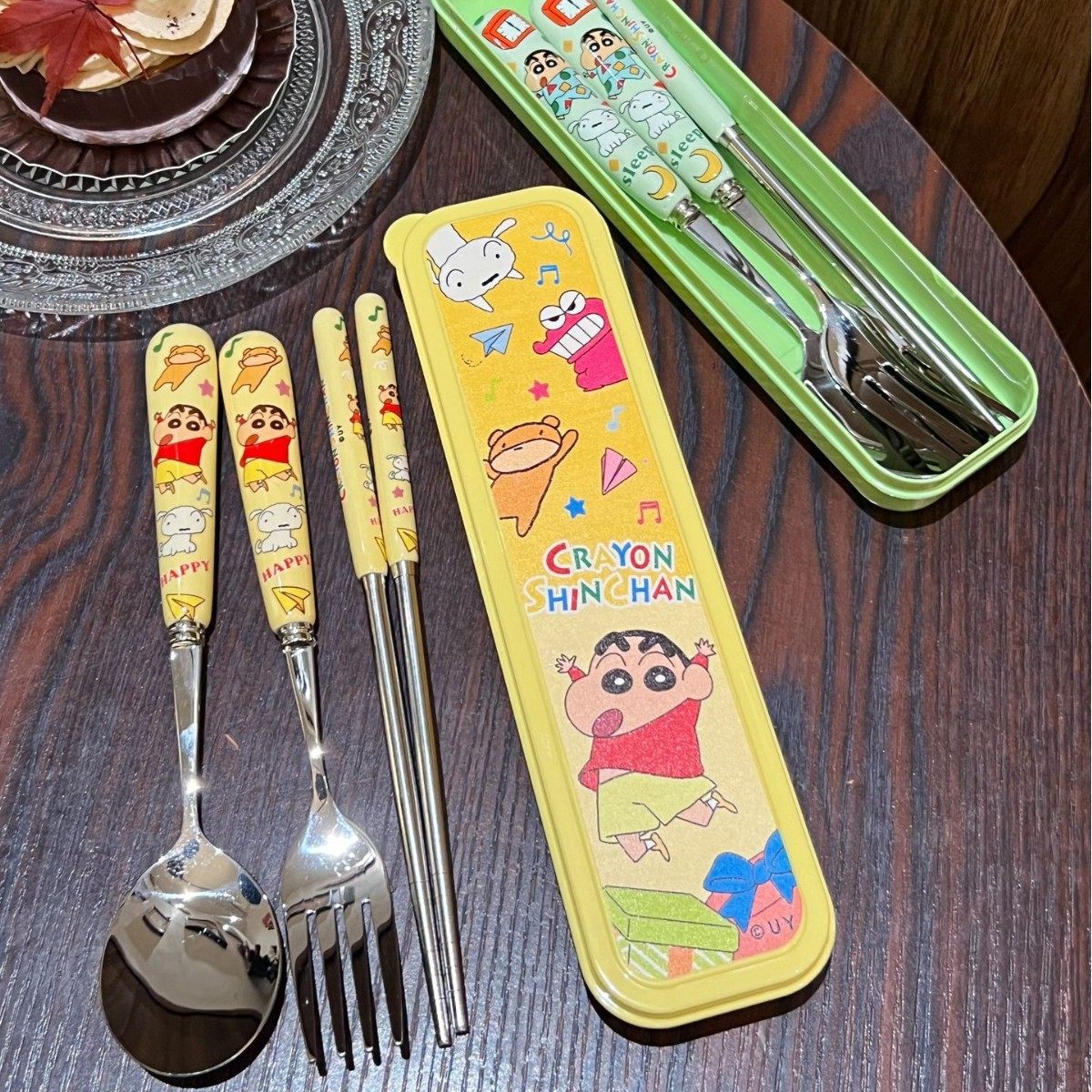 蜡笔小新勺子叉子学生高颜值筷子可爱宿舍家用便携套装餐具三件套,餐饮具,叉/勺/筷套装,淘宝优惠券,粉丝福利购,淘宝优惠卷