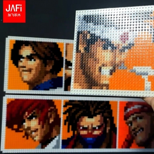 拳皇95选人界面 像素手办积木材料包 电竞房装饰免烫免粘 有图纸