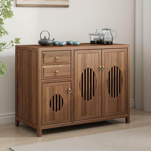 新中式茶柜茶台茶桌小型实木茶水柜客厅阳台餐柜靠墙一体收纳柜