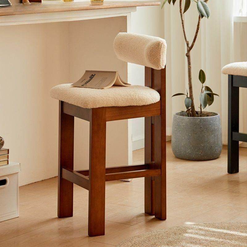 中世纪酒吧椅家居覆古设计师简单的高椅凳斯堪的纳维亚休闲实木靠
