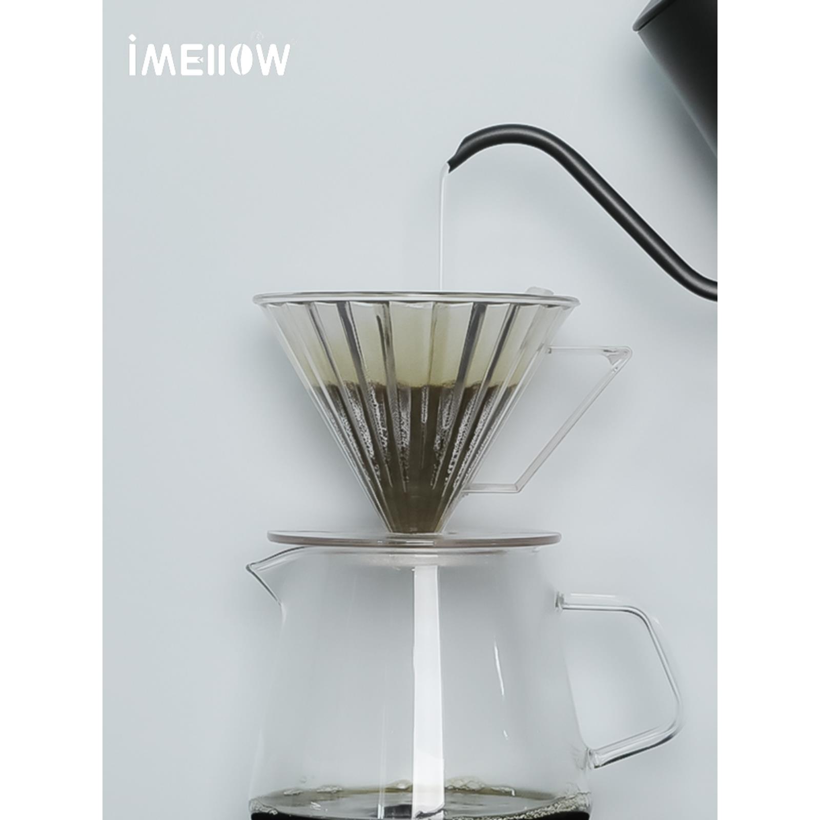 iMellow豪华版手冲咖啡壶套装手摇磨豆机滴漏式咖啡滤杯分享壶
