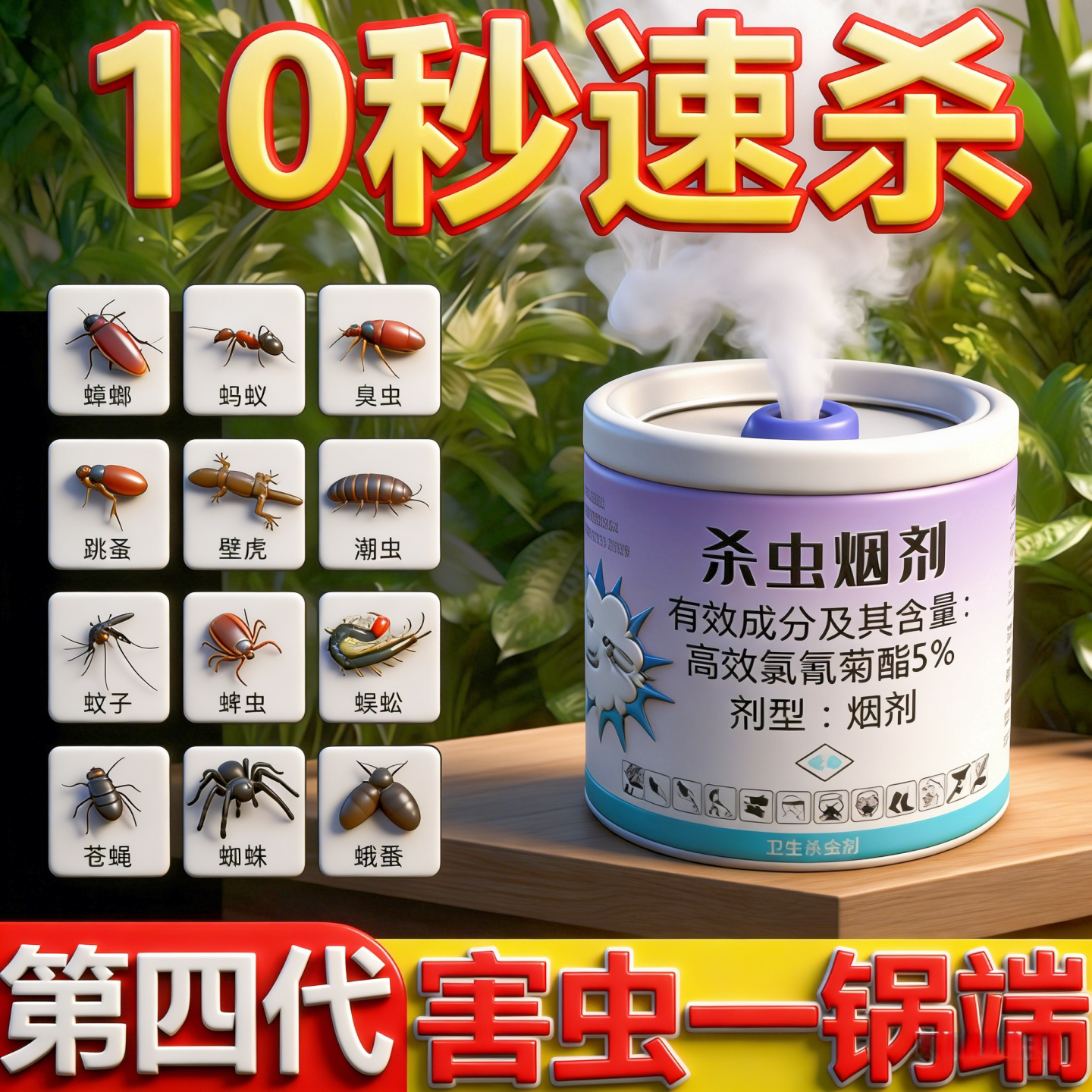 烟雾杀虫剂家用室内非无毒强力灭蚊苍蝇蟑螂蚂蚁蜘蛛星神器杀虫子图片