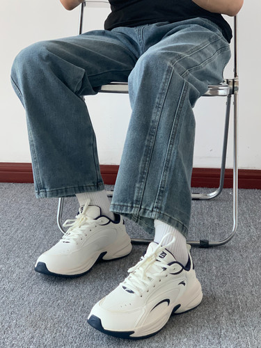 Anta安踏 ACE 复古跑 防滑耐磨 低帮 运动休闲鞋 男款 白深蓝