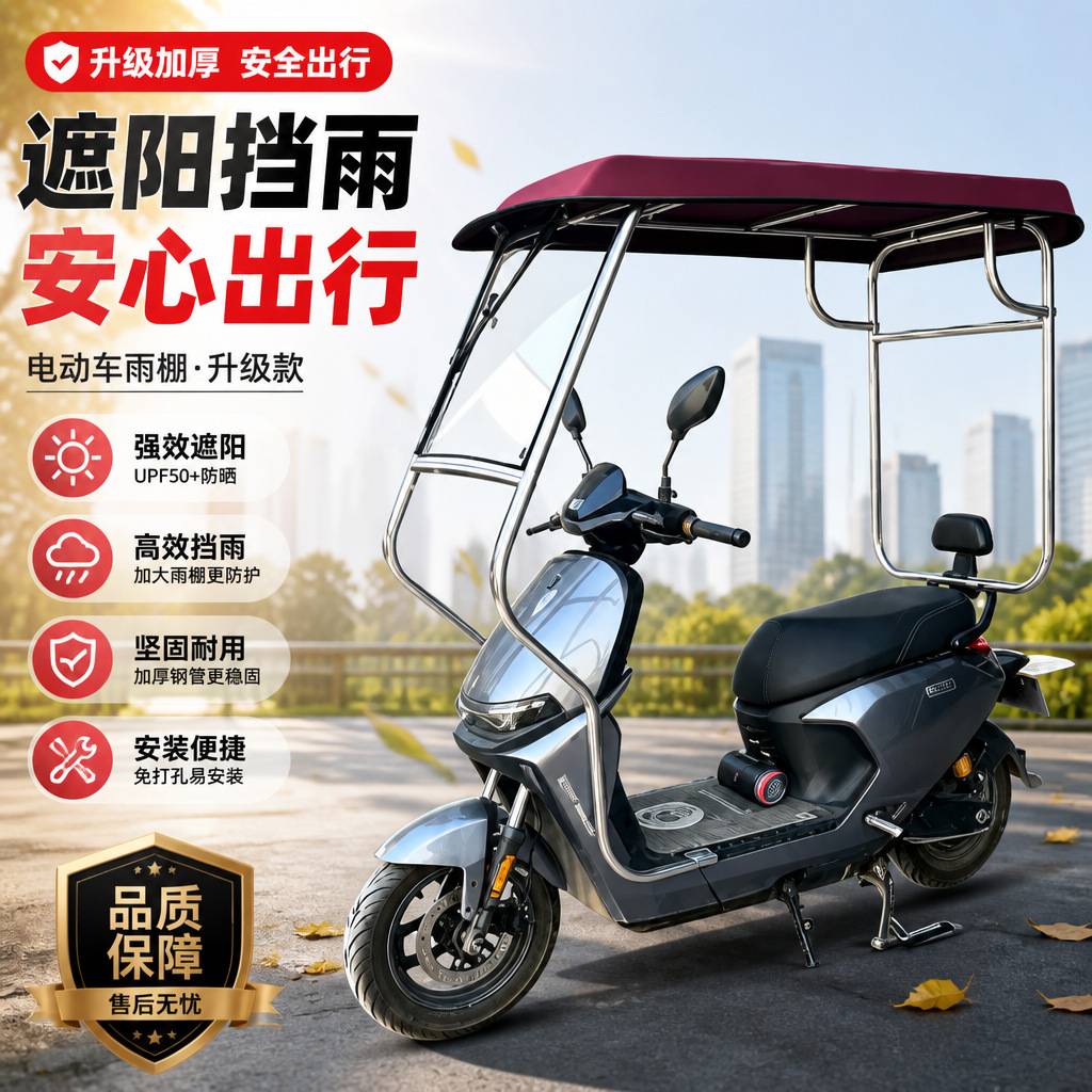2026新款二轮车雨棚车棚遮阳防晒