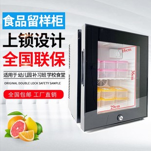 小冰箱出租房无霜家用 食品留样专用柜带锁样品幼儿园专用放茶叶